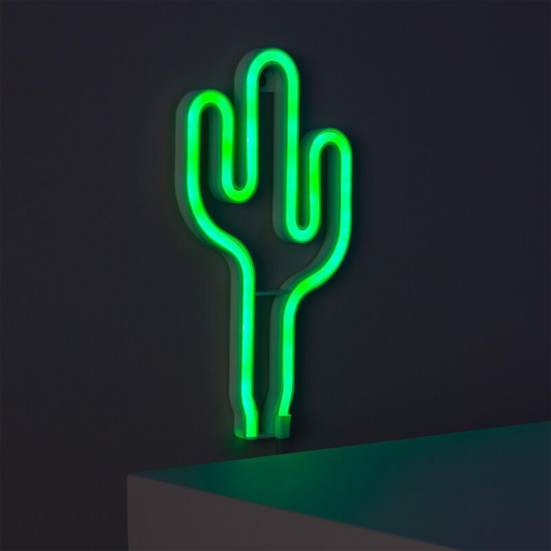 immagine 0 del prodotto neon led cactus con batteria verde