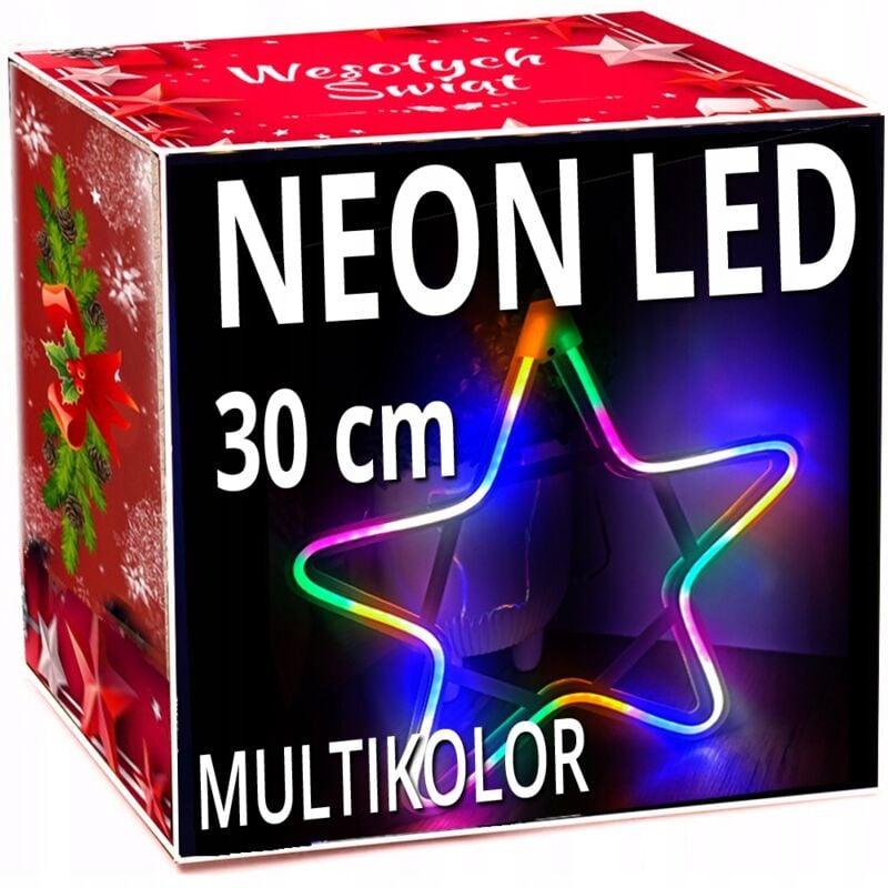 foto del prodotto neon star led finestra 30 cm bifacciale luci per albero di natale a luce permanente