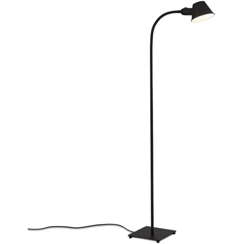 foto del prodotto ner lampada da terra flessibile, lampada da terra regolabile, interruttore a levetta, 1x presa e27 max. 10 watt, cavo incluso, nero, 152 cm brilo