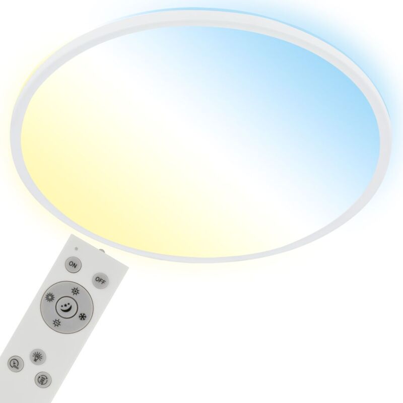 foto del prodotto ner plafoniera led cct, plafoniera led retroilluminata, ultra piatta, dimmerabile, telecomando, bianco caldo, bianco neutro, bianco freddo,