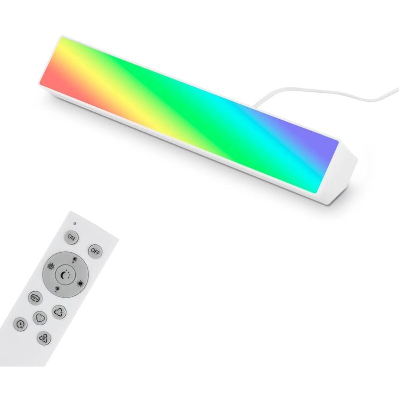 foto del prodotto ner smart lightbar led, wifi, controllo vocale rgb, cct, lampada da gioco, illuminazione tv, telecomando, bianco, 255x45 mm lxh brilo