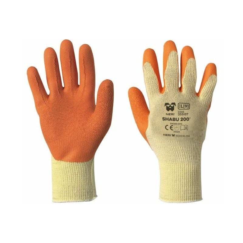 foto del prodotto neri 355107 guanto shabu 200 guanti da lavoro in cotone poliestere lattice tg 9