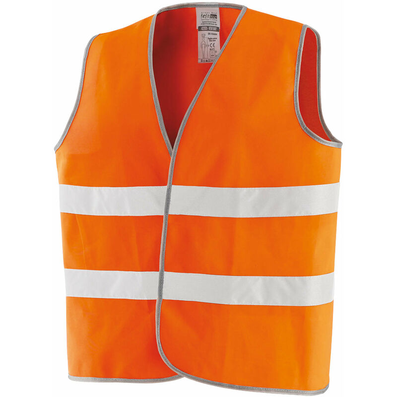 foto del prodotto neri gilet alta visibilit retroriflettente catarinfrangente poliestere giallo ed arancio orange