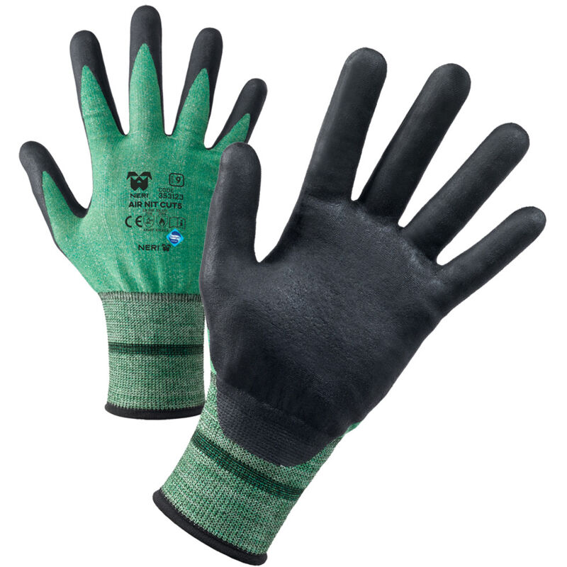 foto del prodotto neri guanti di protezione antitaglio air nit cut5 10 xl nero verde