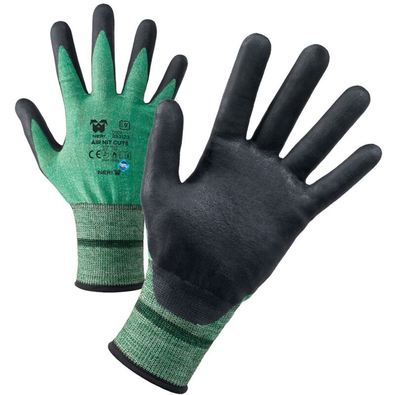 foto del prodotto neri guanti di protezione antitaglio air nit cut5 9 l nero verde