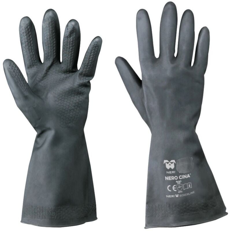 foto del prodotto neri guanti guanto in lattice industriale gomma lavoro tg9 m nero cina boxer line