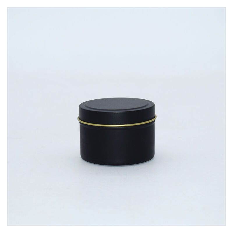 foto del prodotto nero 24 scatole per candele, contenitori per candele in metallo da 4 once per la produzione artigianale, conservazione a secco