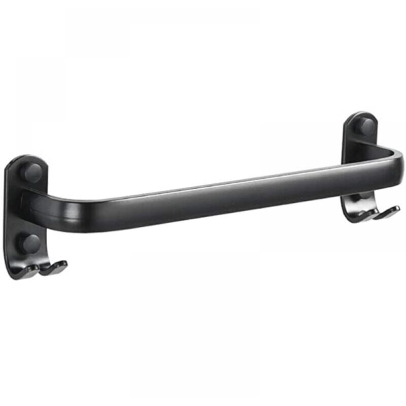 foto del prodotto nero, 40 cm) portasciugamani da bagno portasciugamani da parete con ganci, per cucina, bagno, toilette, hotel, ufficio