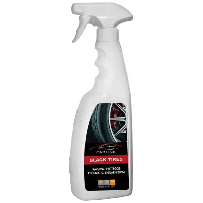 foto del prodotto nero gomme liquido spray black tires 750ml faren