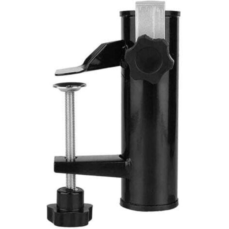 foto del prodotto nero portaombrellone ringhiera per balcone portaombrellone supporto per balcone morsetto da tavolo accessori per ombrelloni fissaggio per balcone,