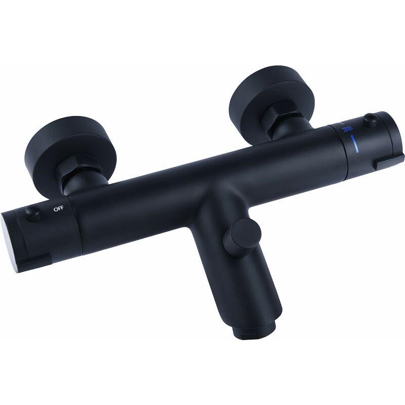 foto del prodotto ners2 ners2 miscelatore termostatico da bagno noir, colore nero opaco cornat