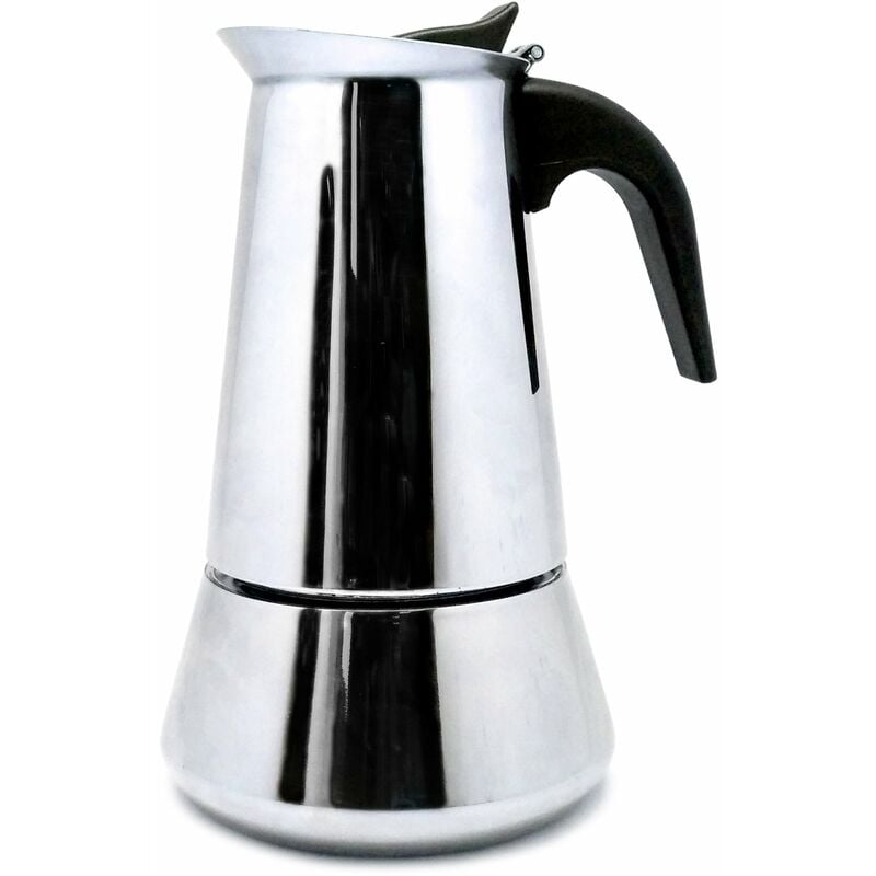 foto del prodotto nerthus cafetera de inducci n 6 tazas caffettiera induzione 6 tazze, acciaio inossidabile, argento