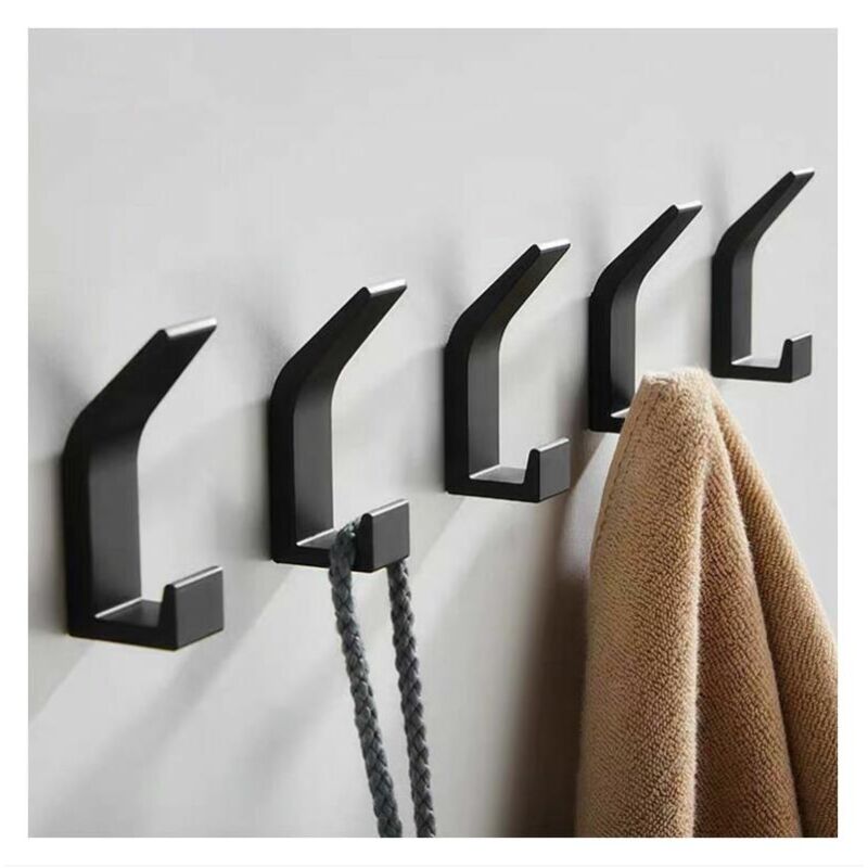 foto del prodotto nessun gancio per asciugamano doppio nero, gancio per bagno, gancio per cappotto, gancio per cappello, camera da letto, soggiorno, cucina, accessori,