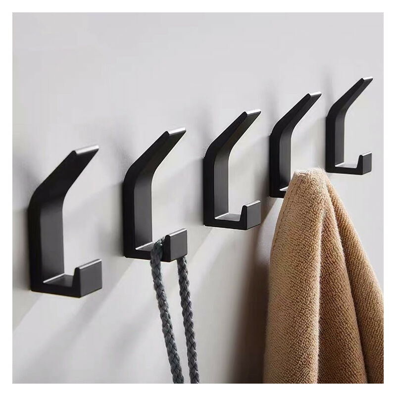 foto del prodotto nessun gancio per asciugamano doppio nero, gancio per bagno, gancio per cappotto, gancio per cappello, camera da letto, soggiorno, cucina, accessori,