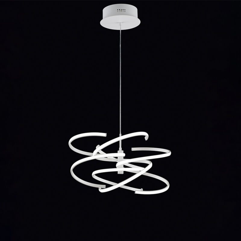 foto del prodotto nest sospensione in metallo verniciato bianco diffusori silicone led 100w 8000lm 4000k diametro 60cm