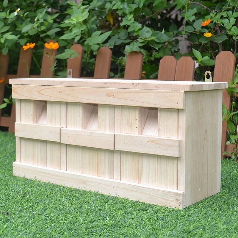 foto del prodotto nesting box con 3 camere di nidificazione sparrow house colony allevatore sparrow villa bird house