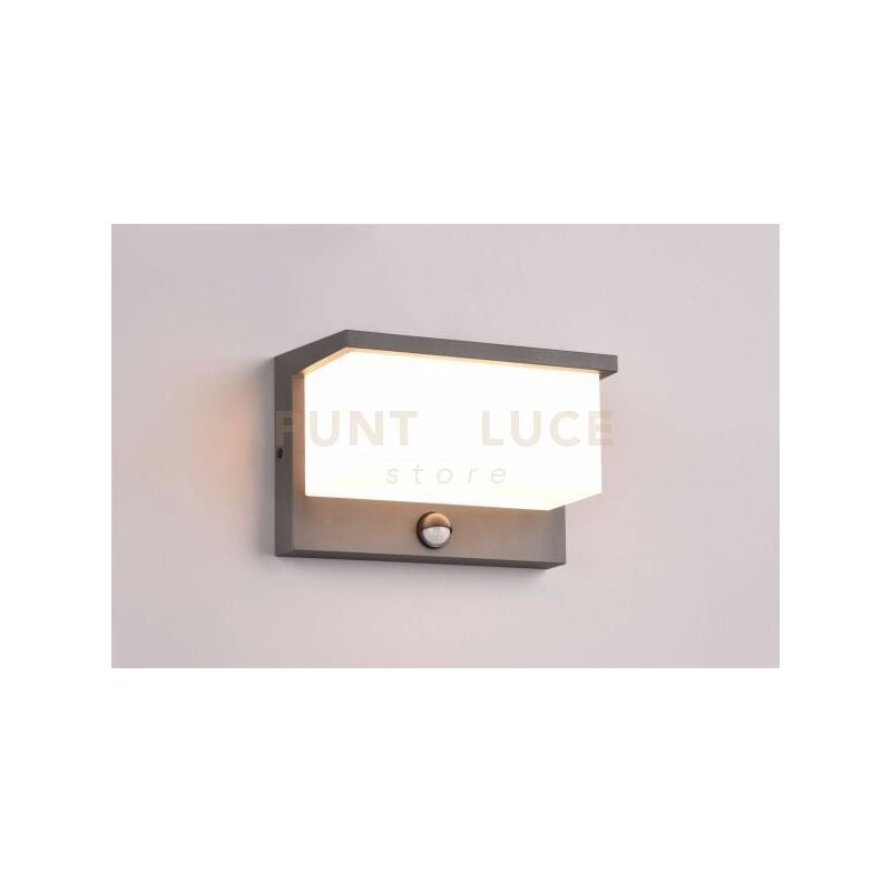 foto del prodotto nestos applique da esterno fusione alluminio antracite a led 13w 1300lm, 3000k con sensore di movimento l. 23cm ip54