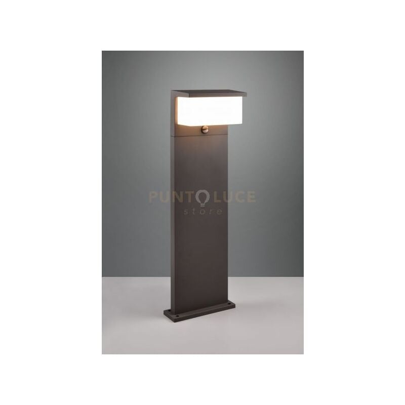 foto del prodotto nestos palo alto da esterno fusione alluminio antracite a led 13w 1300lm, 3000k con sensore di movimento h. 80cm ip54