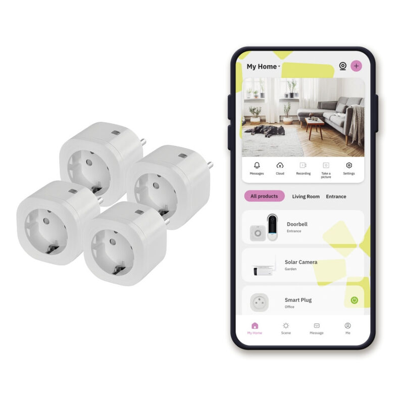 foto del prodotto netatmo omajin by set 4 prese intelligenti con timer, monitoraggio consumo, controllo remoto, spegnimento ritardato, risparmio energetico,