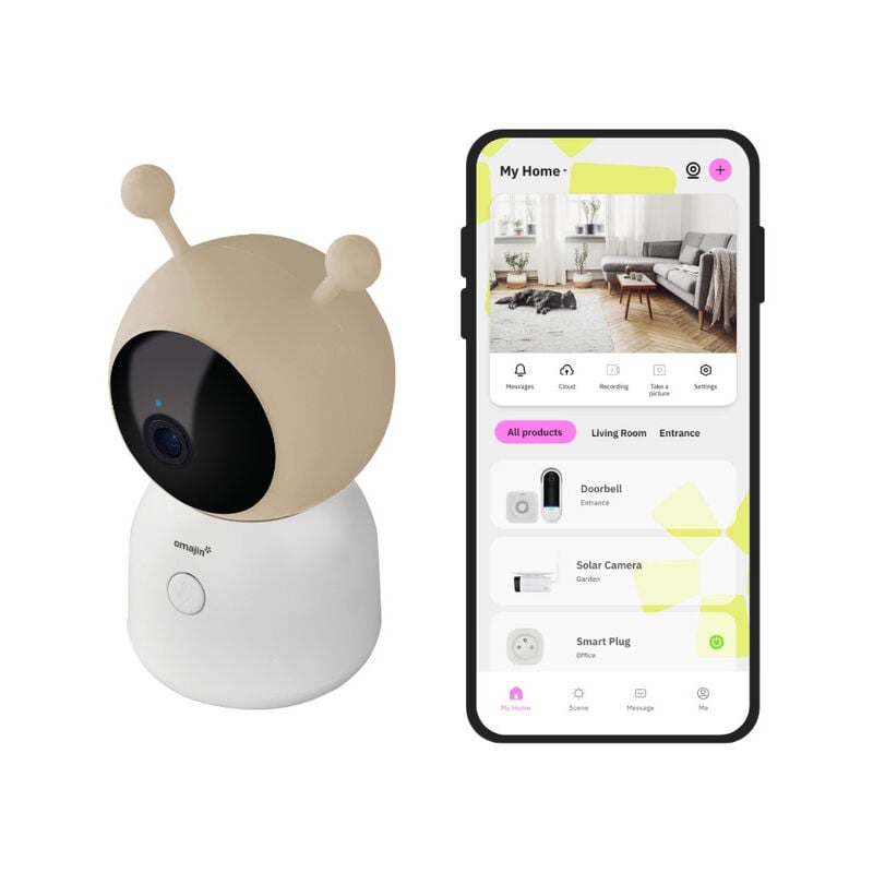 foto del prodotto netatmo omajin by videocamera baby monitor 2k hd, visione notturna, avviso pianto, audio bidirezionale, ninna nanna, luce notturna, sensori umidit 