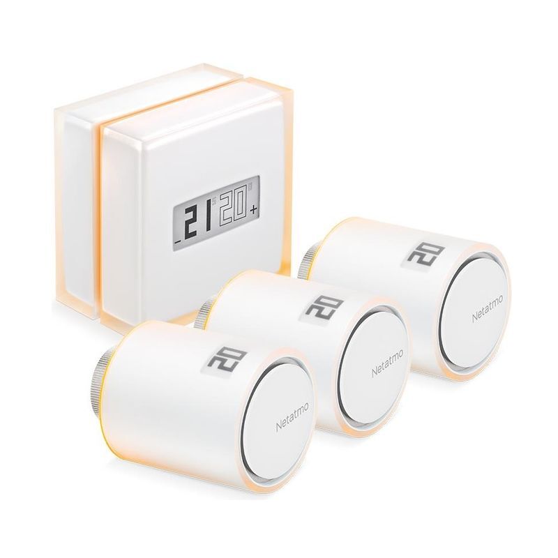 foto del prodotto netatmo termostato smart con 3 valvole kit completo di controllo termico intelligente per la casa