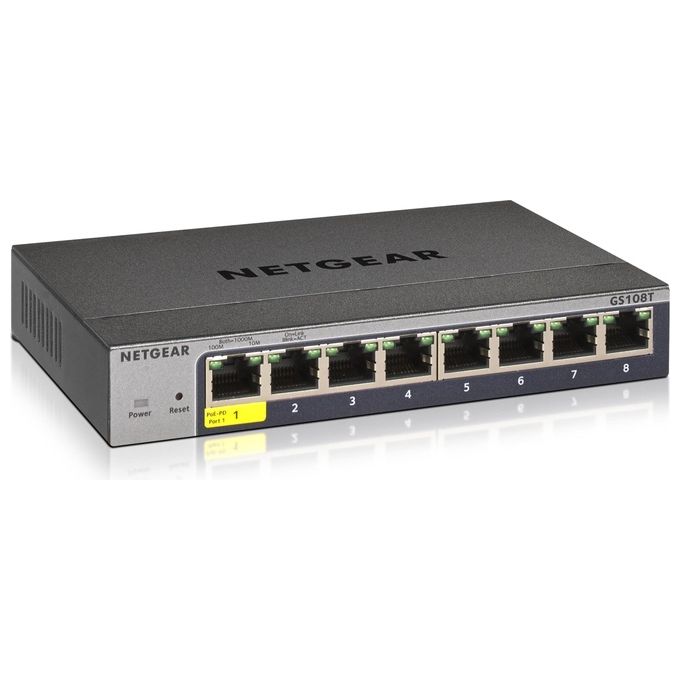 foto del prodotto netgear gs108tv3 switch gestito l2 gigabit ethernet 10-100-1000 grigio
