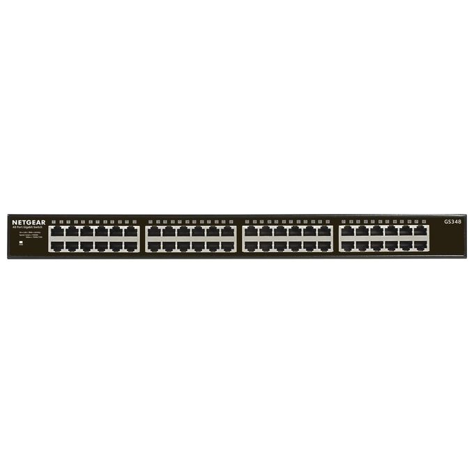 foto del prodotto netgear gs348 100eus switch unmanaged, 48 porte gigabit, rackmount, grigio