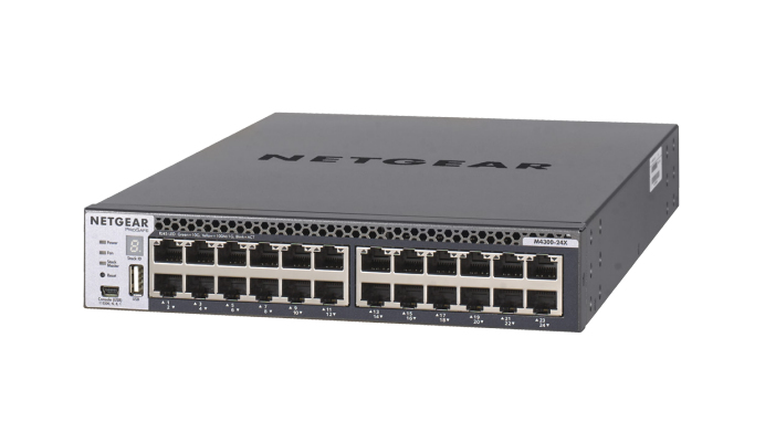 foto del prodotto netgear m4300 24x gestito l3 10g ethernet 100 1000 10000 1u nero