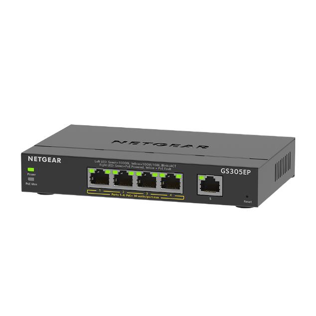 foto del prodotto netgear plus switch 5-port 10 100 1000 gs305ep-100pes