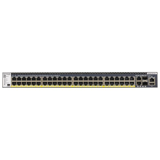 foto del prodotto netgear prosafe m4300 52g poe switch l3 gestito 2 x 10 100 1000 10000 2 x 10 gigabit sfp 48 x 10 100 1000 poe montabile su rack poe 