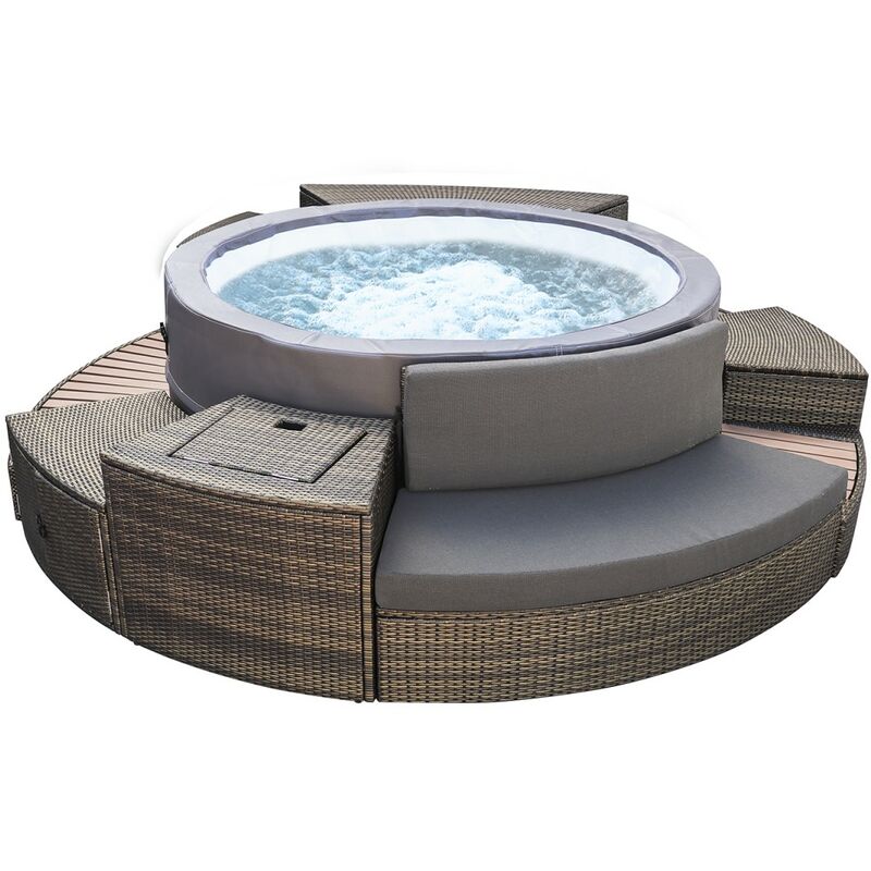 foto del prodotto netspa mobili di design per spa vita premium diametro esterno totale con mobili 290cm pvc intrecciato set di 5 moduli
