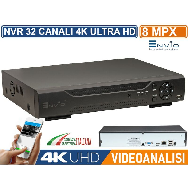 foto del prodotto network video recorder nvr 32 canali 8mp 4k ultra hd analisi intelligente p2p h.265ai