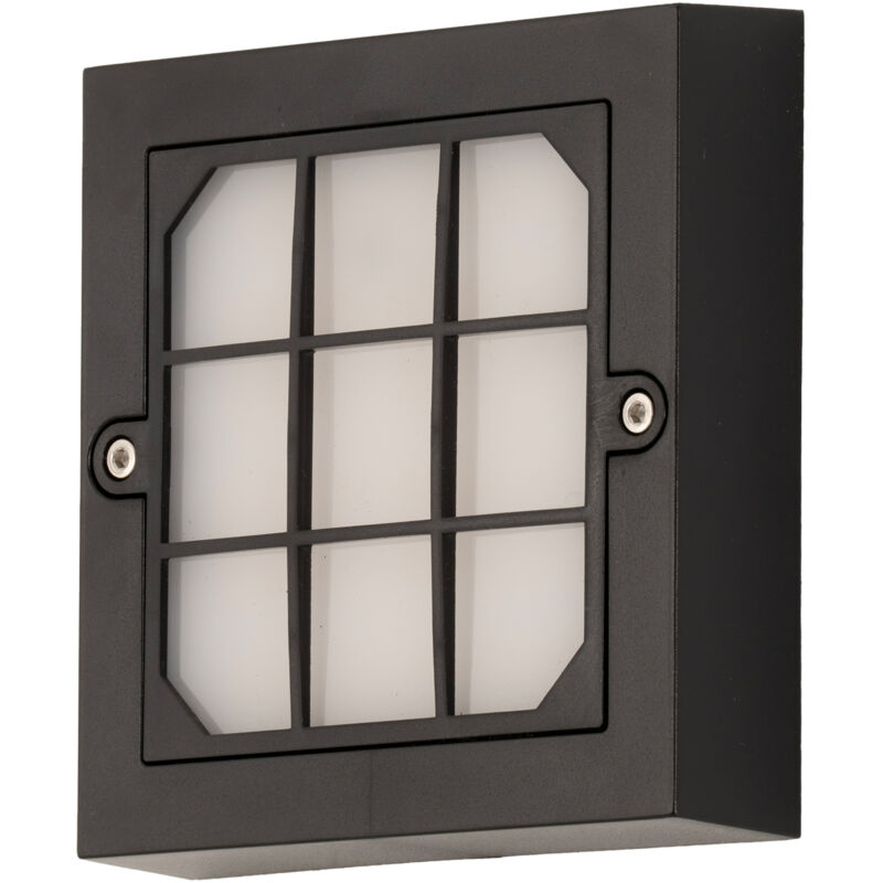 foto del prodotto netz apliqiue exterior cuadrado en luz blanco c lido 3000k en color negro