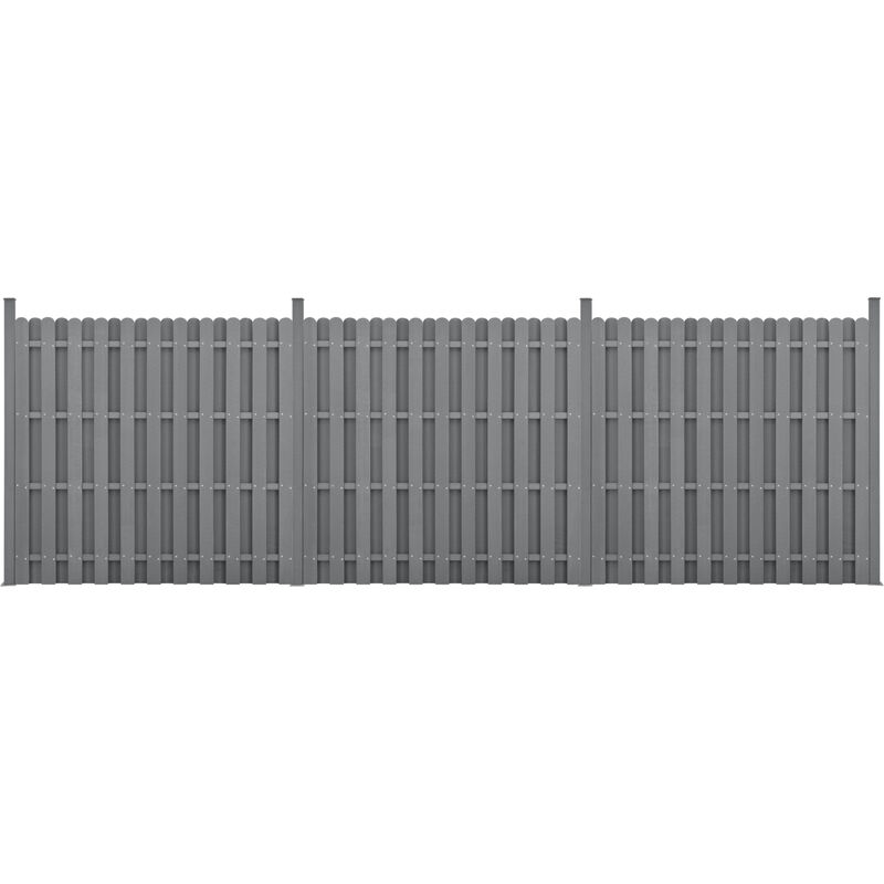 foto del prodotto neu.holz recinzione in wpc per giardino staccionata a doppia faccia steccato alto 185 cm lungo 562 cm grigio