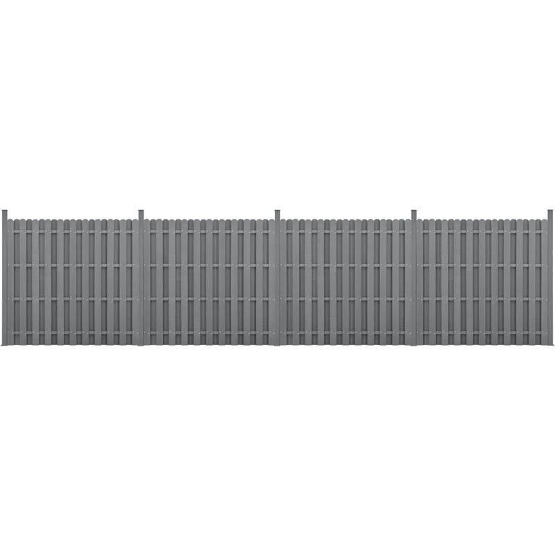foto del prodotto neu.holz recinzione in wpc per giardino staccionata a doppia faccia steccato alto 185 cm lungo 747 cm grigio