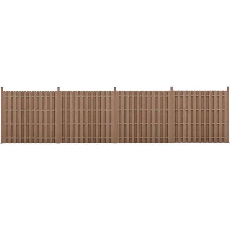foto del prodotto neu.holz recinzione in wpc per giardino staccionata a doppia faccia steccato alto 185 cm lungo 747 cm marrone