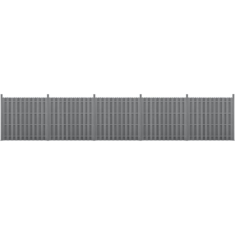 foto del prodotto neu.holz recinzione in wpc per giardino staccionata a doppia faccia steccato alto 185 cm lungo 932 cm grigio