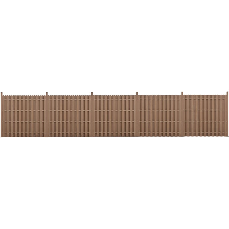 foto del prodotto neu.holz recinzione in wpc per giardino staccionata a doppia faccia steccato alto 185 cm lungo 932 cm marrone