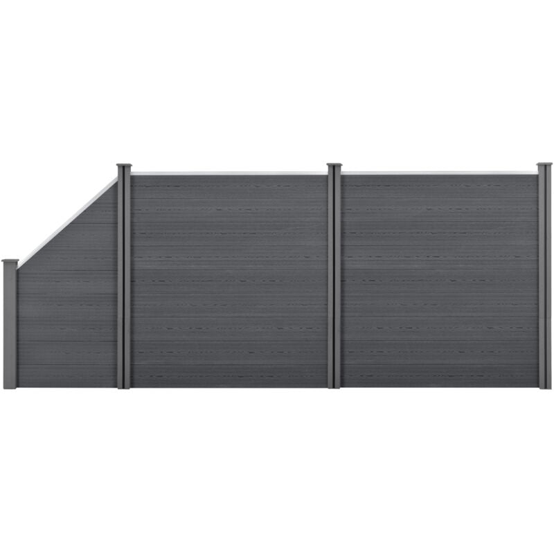 immagine 0 del prodotto neu.holz recinzione in wpc per giardino staccionata da elementi inclinato e rettangolari 183x451 cm grigio