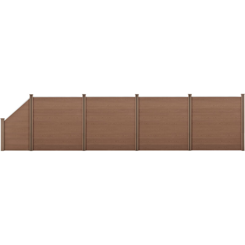 foto del prodotto neu.holz recinzione in wpc per giardino staccionata da elementi inclinato e rettangolari 183x799 cm marrone
