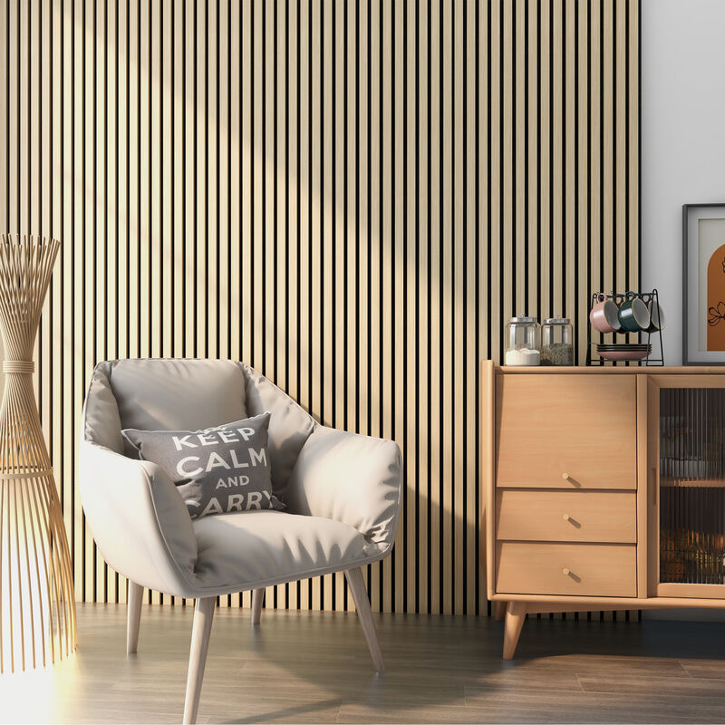 foto del prodotto neu.holz set vang di 12 pannelli fonoassorbenti decorativi rovere
