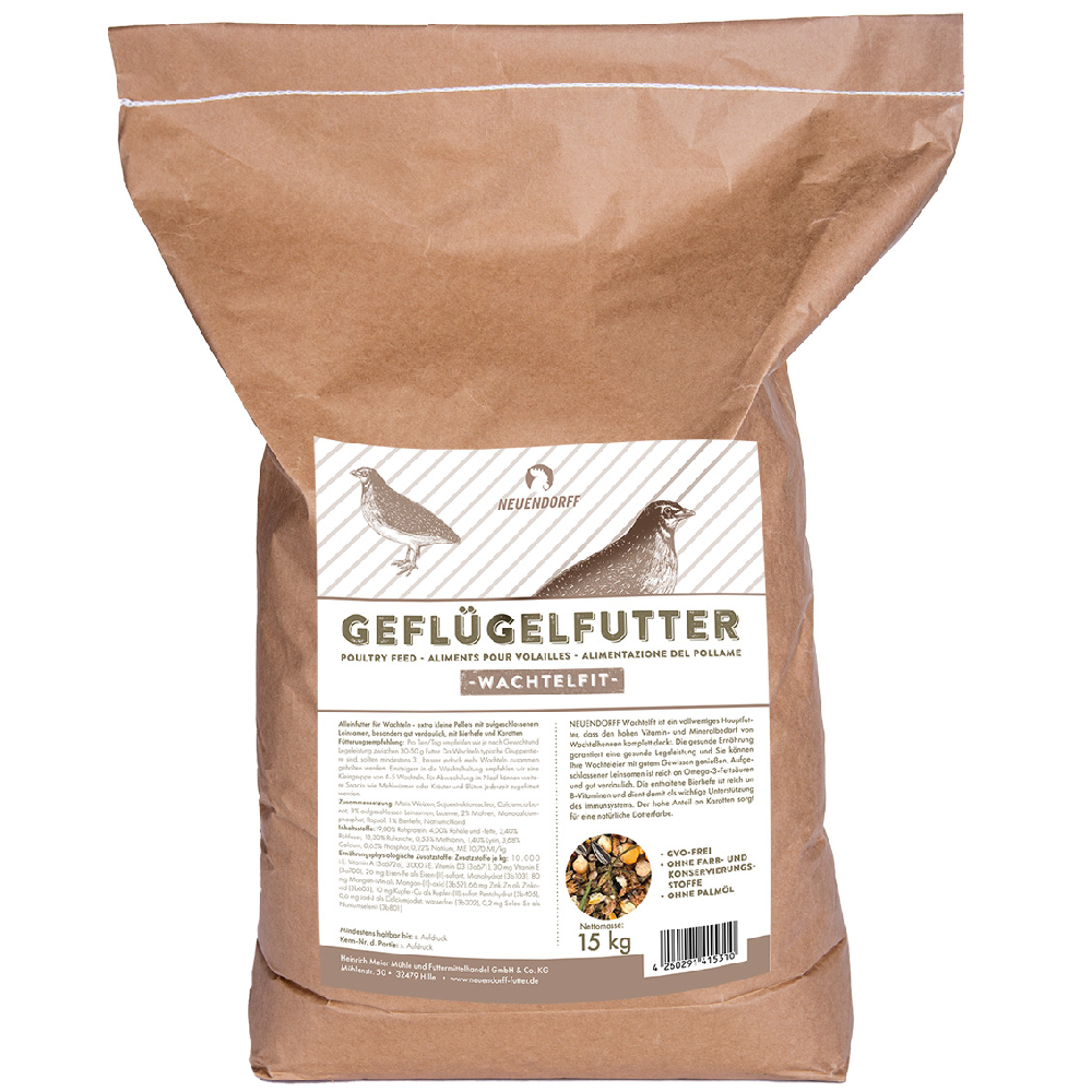 foto del prodotto neuendorff premium hobby wachtelfit mangime per quaglie 15 kg