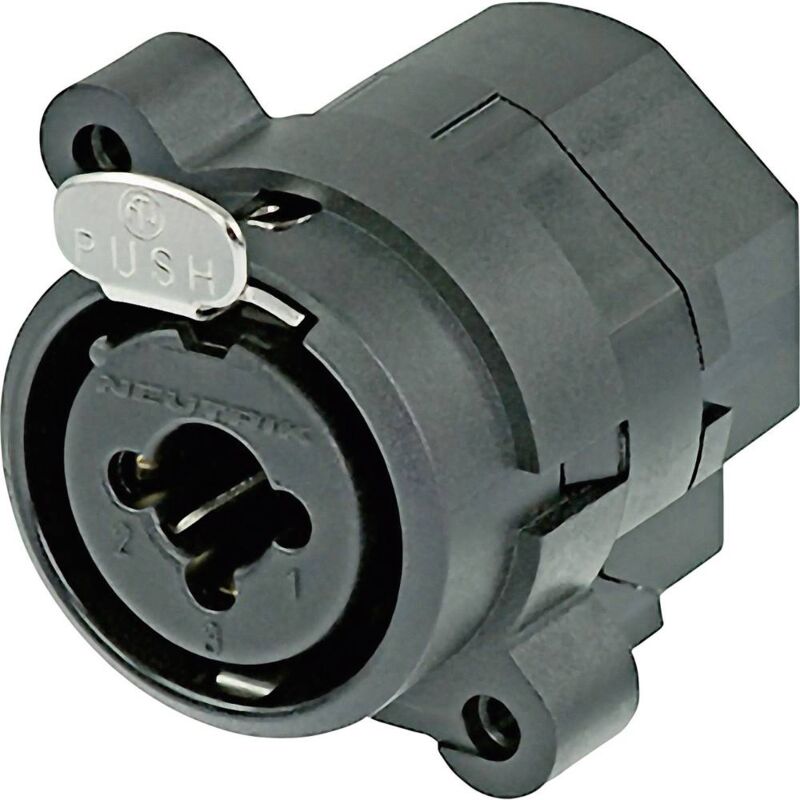 foto del prodotto neutrik ncj9fi h connettore xlr presa a pannello contatti angolati numero poli num 3 nero 1 pz.