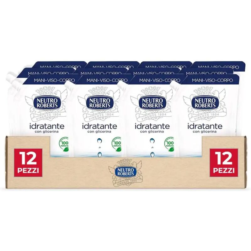 foto del prodotto neutro roberts sapone liquido ecopouch idratante 400ml confezione da 12 pezzi
