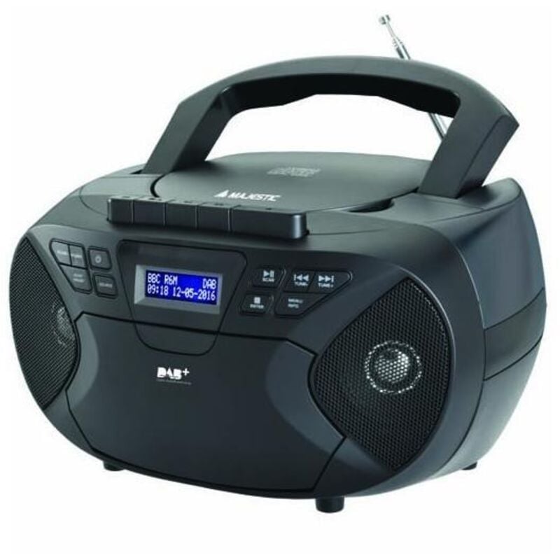 foto del prodotto new majestic ah-2430 dab radio impianto stereo portatile analogico lettore cd cassette nero