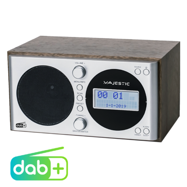 foto del prodotto new majestic wr 162 dab radio digitale argento, legno