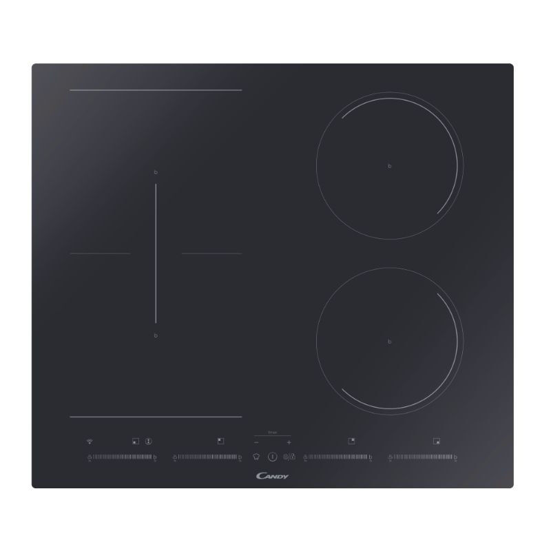 foto del prodotto new timeless piano cottura induzione 4 fornelli 59cm nero da incasso ctps64mcttwifi candy