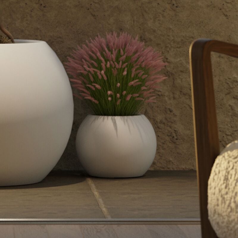 foto del prodotto newgarden be happy dalia 30. vaso rotondo per piante e fiori in polietilene 30x22,5 cm per esterni e interni molto resistente. colore bianco