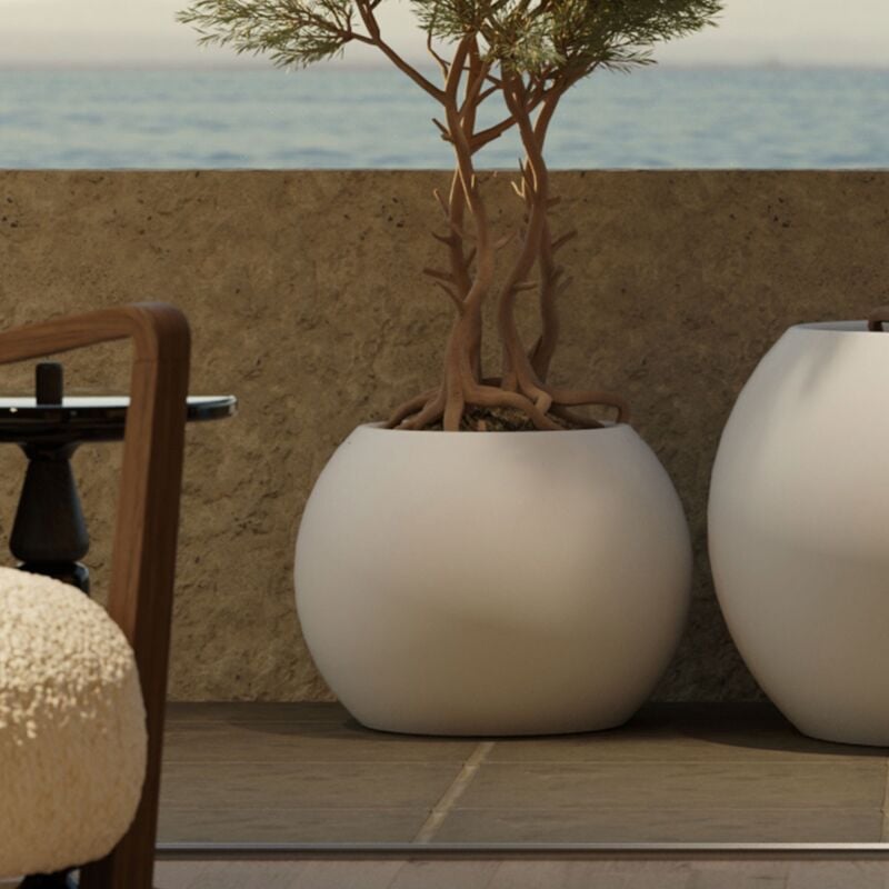 foto del prodotto newgarden be happy dalia 50. vaso rotondo per piante e fiori in polietilene 37,5x50 cm per esterni e interni molto resistente. colore nero