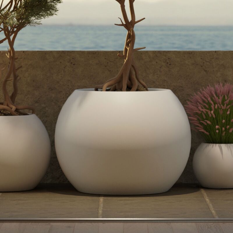 foto del prodotto newgarden be happy dalia 70. vaso rotondo per piante e fiori in polietilene 68x50 cm per esterni e interni molto resistente. colore bronzo